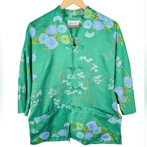 Vintage Andrade Polynesian Casuals Hawaii Mandarin Jacket Shirt Sz 12